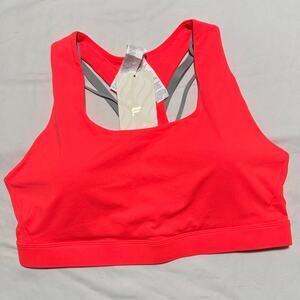 Fabletics Bright Coral and Gray Sports Bra NWT Sz 1X